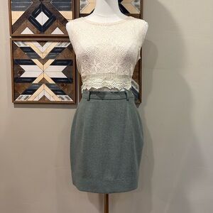 Vintage Ralph Lauren Wool Alpaca Mini Skirt Heather Green 4